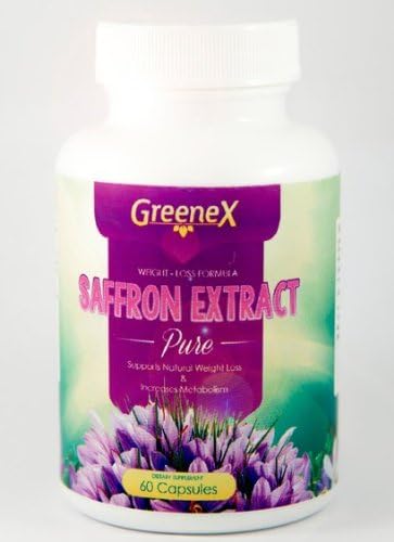 Greenex Saffron Extract- Appetite Suppressant,100% Pure Saffron Extract 88.5mg - 60 capsules