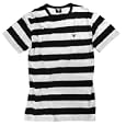 Fallen Mens T-Shirt Striped Knit Black/White