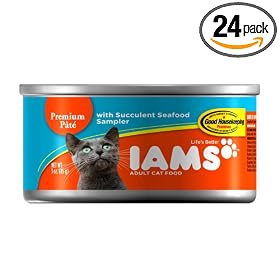 IAMS Cat Food, Premium Pate Succulent Seafood Sampler, 3-Ounce Cans (Pack of 24) by Iams