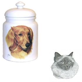 Birman Cat Cookie Jar, Porcelain by Rosalinde (10' x 7') by Porcelain Rosalinde