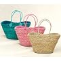 Straw Tote Bag - Light Pink