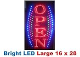 Vertical OPEN Large Animated Bright Led Neon Business Motion Light Sign. On/off with Chain 16*28*1 Blt8045l