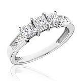 Three-Stone Princess Diamond Ring 1ctw