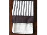 Chocolate & Cream Pack of 3 Tea Towels 100% cotton Hand Woven Kitchen Towels 50x70cm In Coordinating Waffle, Check and Solid Combination/ Washable at 60 Deg C / Homescapes Brand/Postage refund of  2.00