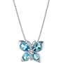 Sterling Silver Blue Topaz Butterfly Pendant with 18" Box Chain