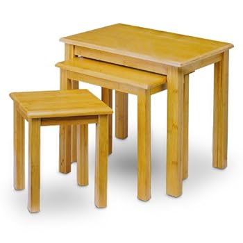 Table d'appoint en bambou set de 3 tables