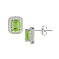 10K White Gold Peridot Earrings
