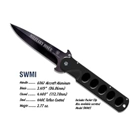 Smith & Wesson SWMIS Military Issue Serrated Spear Point Knife, Black