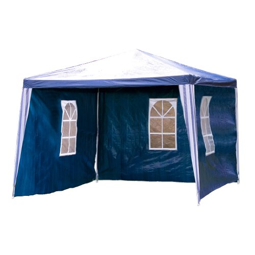 Pavillon 3 x 3m, PE-Plane, Partyzelt blau + 4 Seitenteile Pavillon 3 x 3m, PE-Plane, Partyzelt blau + 4 Seitenteile