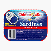 SARDINES IN HOT SAUCE, 24 pack of 3.75 oz cans by Canned Seafood