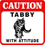 41PK57JGVXL. SL160  CAUTION: TABBY WITH ATTITUDE cat joke sign