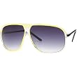 A|X Neon Aviator Sunglasses - Armani Exchange Adult Square Full Rim Sports Eyewear w/ Free B&F Heart Sticker Bundle - Yellow Fluorescent/Gray Shaded