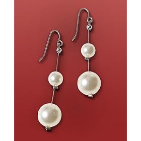 Faux-pearl earrings