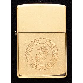 Solid Brass Marine Corps Zippo Lighter