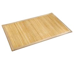 WENKO 17996100 Badematte Bamboo - Unterseite rutschhemmend, Bambus, 50 x 80 cm, naturfarben