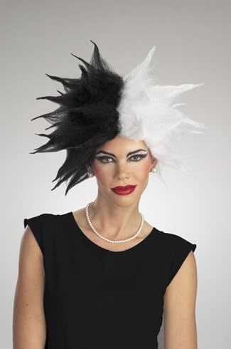 Wig Cruella *** Product Description: Deluxe Spiked Wig With Traditional Half Black, Half White Effect. Add This Wig To Complete The 'Cruella' Look. One Size Fits Most Adults. Synthetic Fibers. ***