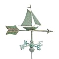 Garden Sailboat Weathervane- Antiqued Copper