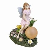 Pink Fairy Solar Garden Statue with Ball