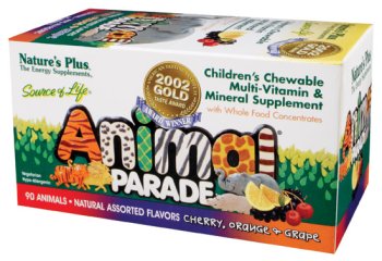 Nature's Plus - Animal Parade Cherry/Orange/Grape Flavor, 90 chewable tablets