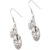 Sterling Silver Egg Shaped Star Decorated Earrings