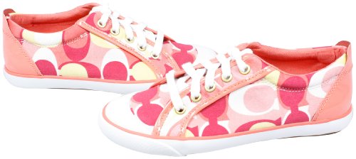 Coach Barrett Sneakers Coral Pink Op Art Tennis Shoes Coach Barrett Sneakers Coral Pink Op Art Tennis Shoes