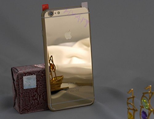 HYAIT Colored MIRROW Coating iPhone6 PLUS Tempered Glass Cool Ultra-thin Back + Front cover shield protector Case for iPhone6 5.5 inch - Gold