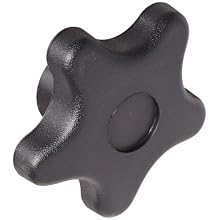 DimcoGray Black Thermoplastic 5 Star Fluted Torque Knob Female, Brass Insert: 3/8-16" Thread x 1/2" Depth, 2-1/4" Diameter x 1" Height x 7/8" Hub Dia x 1/2" Hub Length (Pack of 10)