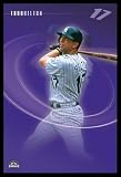 Colorado Rockies Mlb Todd Helton Baseball Art Gold Wood-Mounted Poster Print - 24