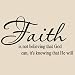 Faith is not believing that God can it's knowing that he will Vinyl Lettering Wall Sayings Home Art Decor