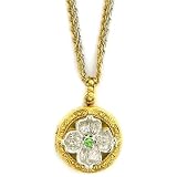 Dogwood Collection Silver Tone Single Bloom on Gold Tone Locket