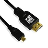 Fintie Micro HDMI (Type D) to HDMI (Type A) Cable For Amazon Kindle Fire HD 7 Inch Tablet / Kindle Fire HD 8.9 Inch / Nexus 10 - 6 Feet Black