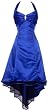 Satin Halter Dress Tulle Mini Train Prom Bridesmaid Holiday Formal Gown