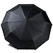 Niello Best Outdoor umbrellas,10-Rib Maximum level of Windproof - Auto Open/Close,42 inch Steel Windproof Frame Black Rain Umbrella with UV Protection 50+ UPF