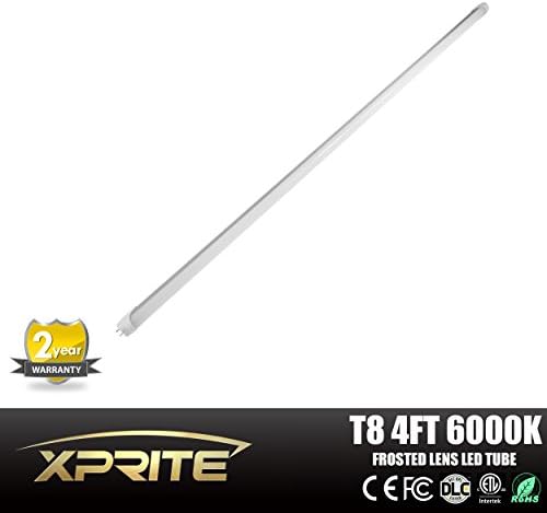 XtremeLED® 1 Pack of 20W LED T8 T10 Tube (50W equivalent) for 48" 1.2m 4ft Fluorescent Light Lamp Fixture Replacement, 6000K (Cool White), No Ballast, No UV&IR, Single-Ended Power, Clear 1-Line, ETL Listed & DLC Qualified