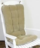 Greendale Home Fashions Jumbo Rocking Chair Cushion, Cherokee Solid, Khaki