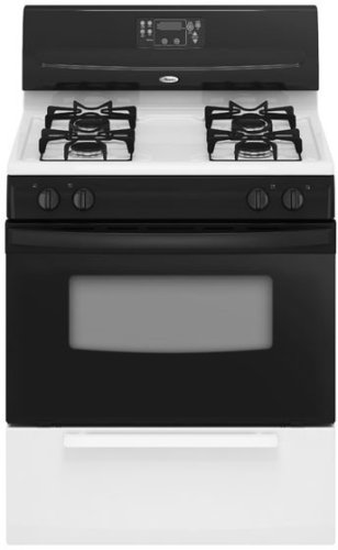 Whirlpool SF114PXSW 30" Freestanding Gas Range with Automatic Oven Lights & Electronic Controls: Black-on-White