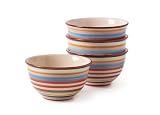 Tabletop Lifestyles 6-Inch Cereal Bowl, Sedona Stripe, Set of 4