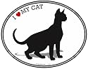 SHORTHAIRED CAT - I LOVE MY CAT- Feline - Oval Decal-Sticker- Can be used for Cars, Trucks, Notebooks etc.