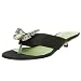 Beverly Feldman Women's Isadora Thong Sandal,Black Satin,8 M