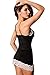 Amoretu Womens Elegant Lingerie Lace-trimmed Slip Adjustable Bodycon Chemise
