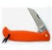 Action knife with orange plastic handle and lambsfoot blade - Sheffield made