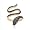 BLACK CZ SNAKE RING IN GOLD PLATE SATIN FINISH