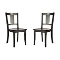 Keyhole Dining Chairs Set of 2 - Soft Black