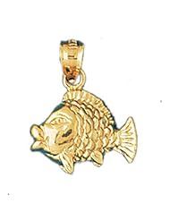 Dazzlers Solid 14 karats Gold Clown Fish Charm Pendant available in three colors from jewelsberry (weights: 2.0 grams only)