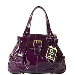 Dooney Bouke Patent Leather Hayden Shoulder Bag Tote Plum