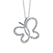 FOJO's Diamonds in Silver Offset Butterfly Pendant Necklace (1/3 ct. tw.)