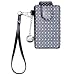 Luxi Cell Phone Case Wristlet - Black Patent Leather with Silver-Sparkle Dots