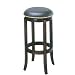 30"H Nailhead Black Leather Swivel Barstool Bar Stool in Espresso Finish