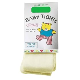 Winter Warm Baby Girls Thermal Ivory Tights - 0/6 Months