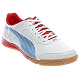 PUMA Evospeed 4 Sala Soccer Shoe, White/Limoges/Ribbon Red, 9 US/10.5 D US